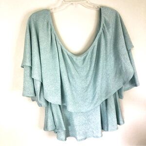 Elegant Women's Draped Top - Light Blue